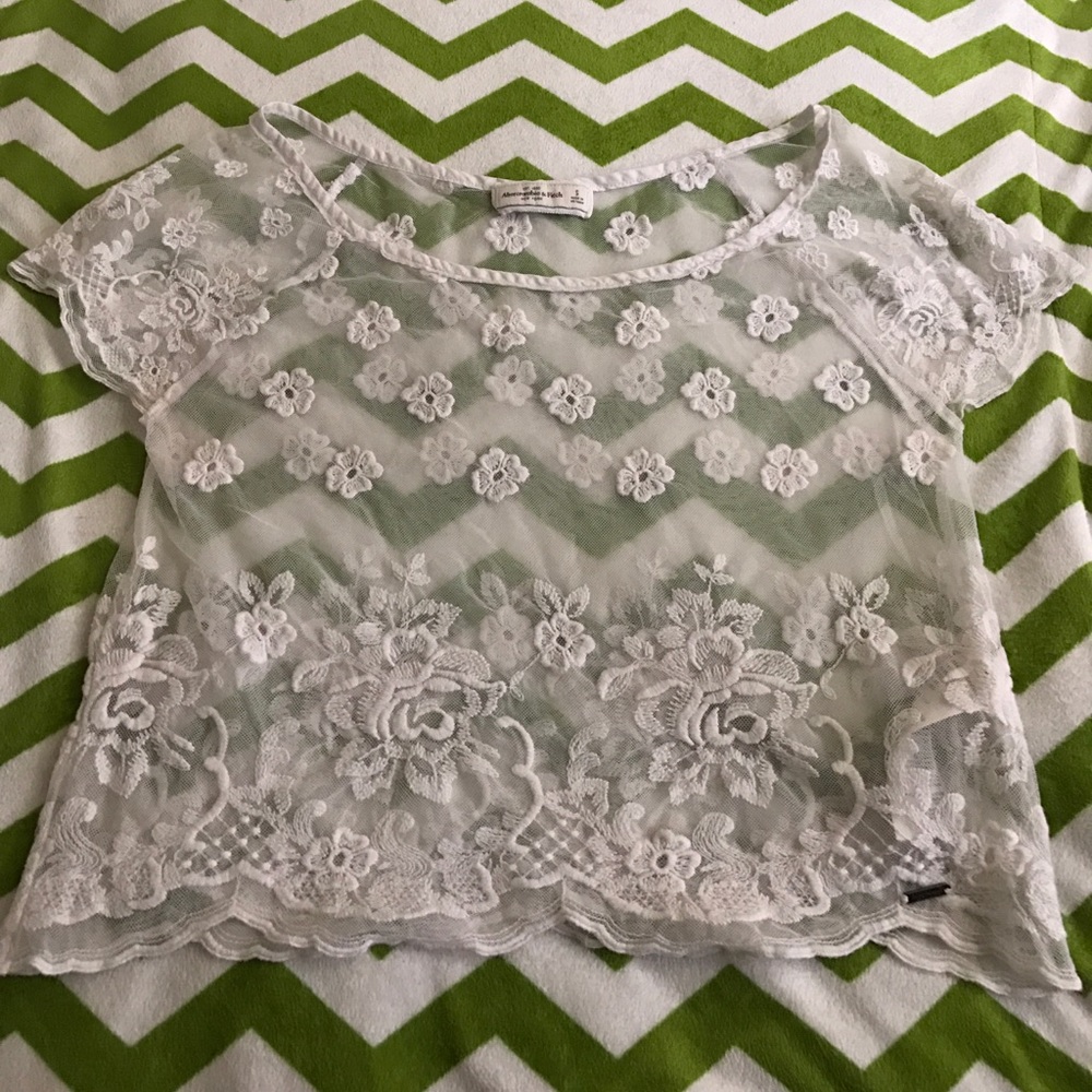 Abercrombie and fitch embroidered crop top